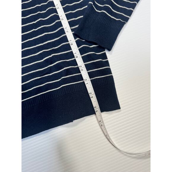 Banana Republic Silk Cashmere Striped Sweater Navy White Women’s Small Nautical - Picture 15 of 15
